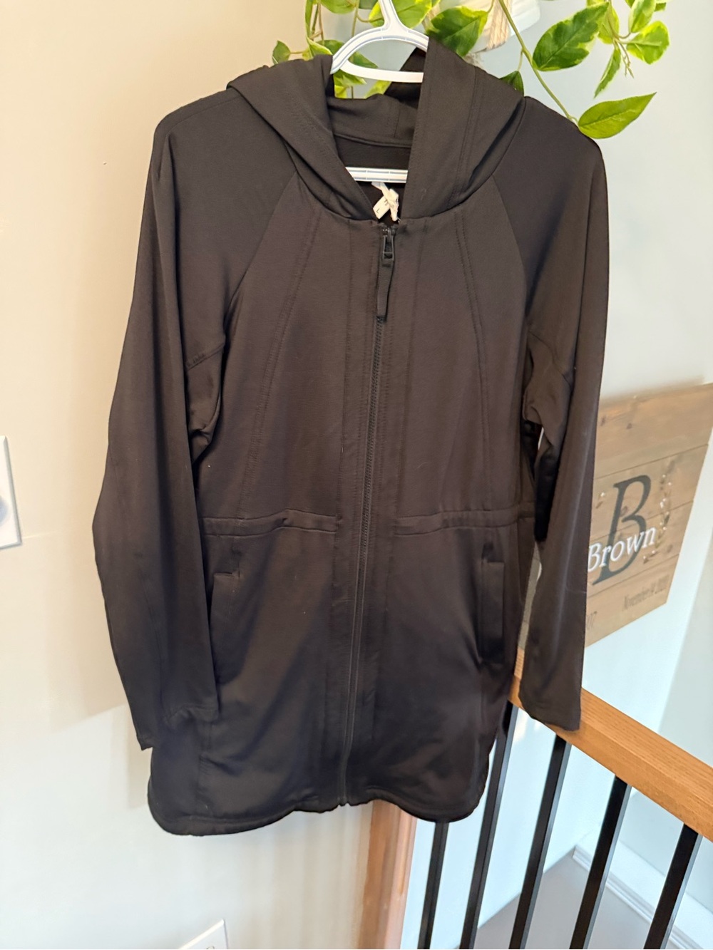 Maurices Black Hooded Zip-Up Sweater